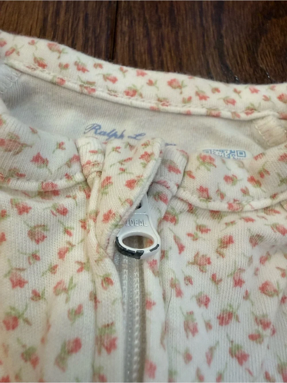 Ralph Lauren Pink Floral Footed One-Piece